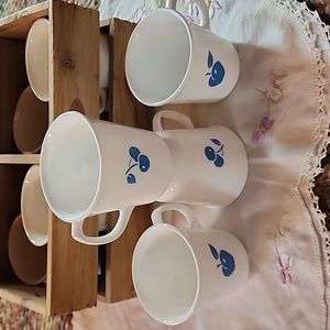 Vintage Corning Coffee Cups, Set of 4, Eve Pattern